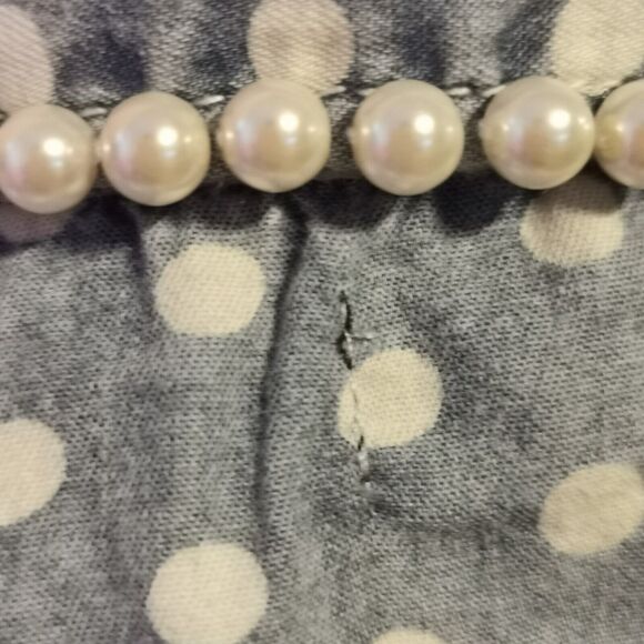 Ank Rouge Size Women's Small Denim Blouse Top Pearl Polka Dot Boho Japan Import - Picture 11 of 16